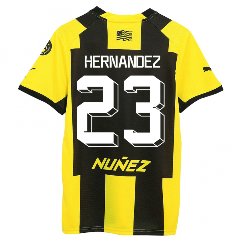 Kandiny Gyermek Abel Hernández #23 Sárga Fekete Hazai Jersey 2023/24 Mez Póló Ing