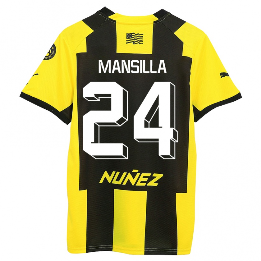 Kandiny Gyermek Brian Mansilla #24 Sárga Fekete Hazai Jersey 2023/24 Mez Póló Ing