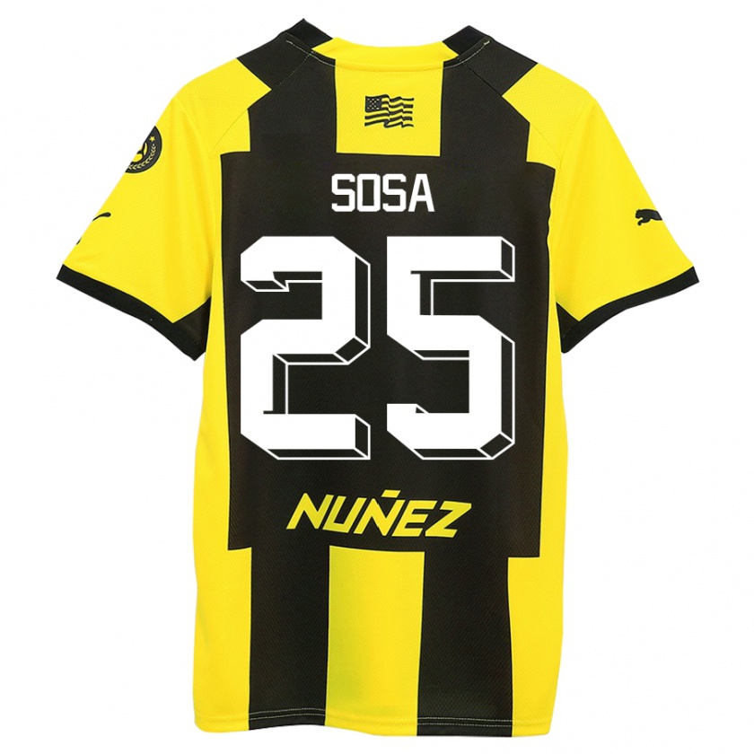 Kandiny Gyermek Ignacio Sosa #25 Sárga Fekete Hazai Jersey 2023/24 Mez Póló Ing