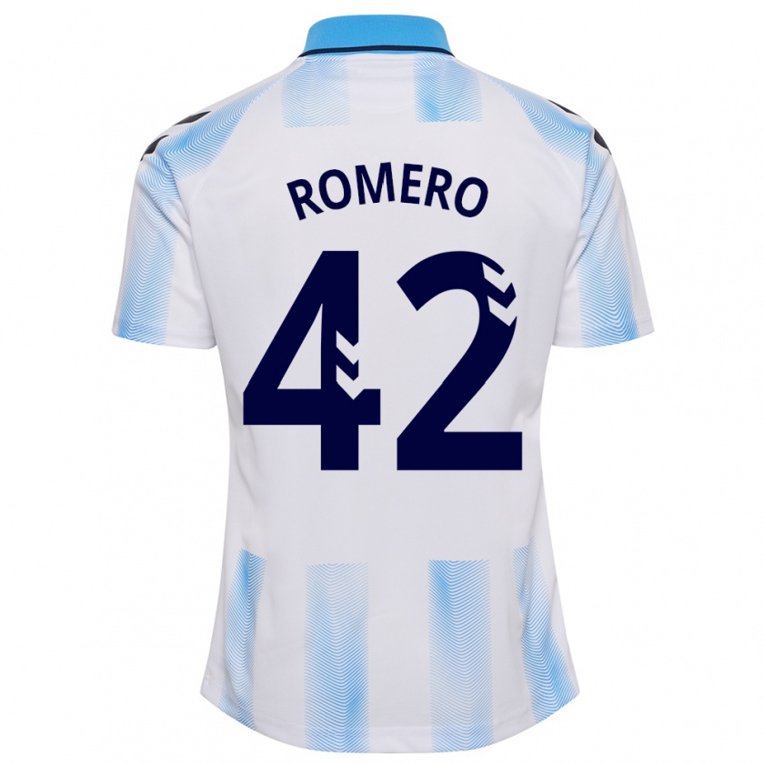 Kandiny Gyermek Andrea Romero #42 Fehér Kék Hazai Jersey 2023/24 Mez Póló Ing