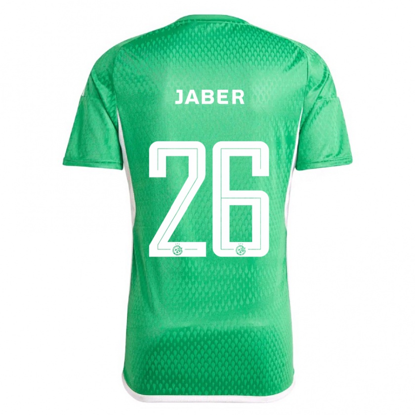 Kandiny Gyermek Mahmoud Jaber #26 Fehér Kék Hazai Jersey 2023/24 Mez Póló Ing