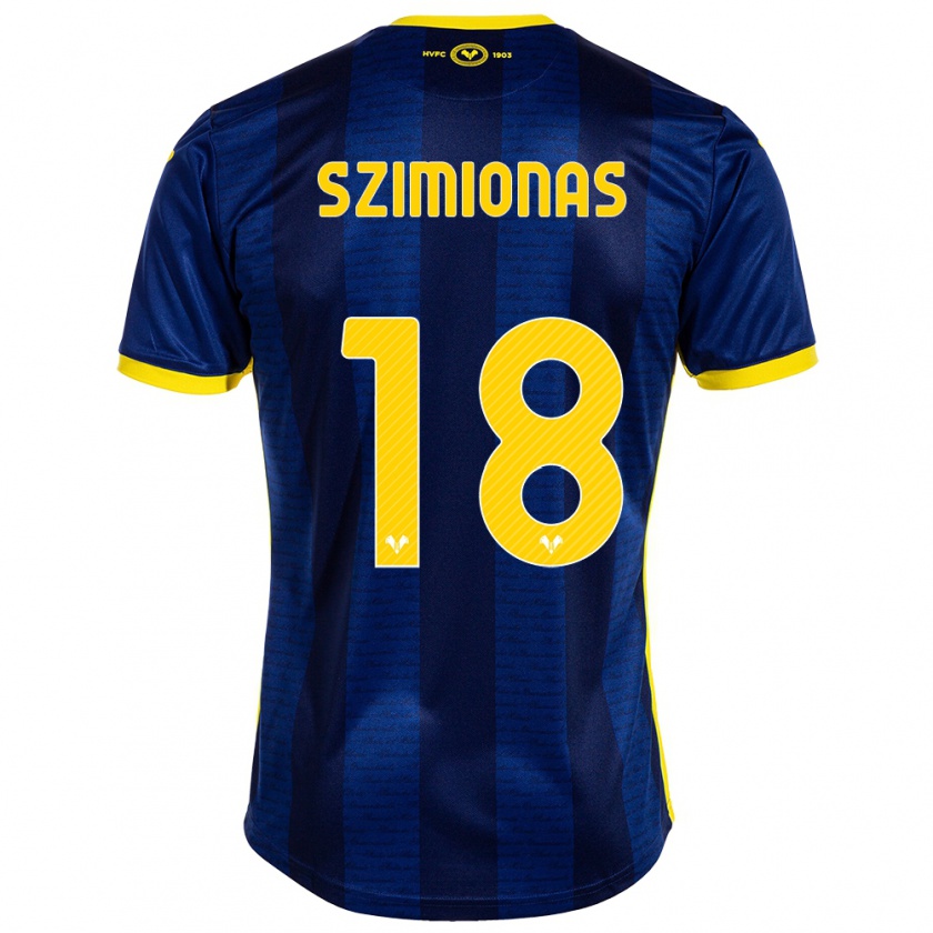 Kandiny Gyermek Luca Szimionas #18 Haditengerészet Hazai Jersey 2023/24 Mez Póló Ing