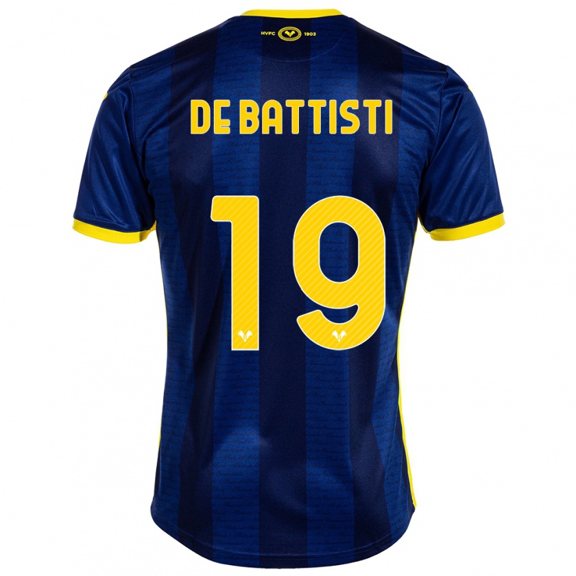 Kandiny Gyermek Davide De Battisti #19 Haditengerészet Hazai Jersey 2023/24 Mez Póló Ing