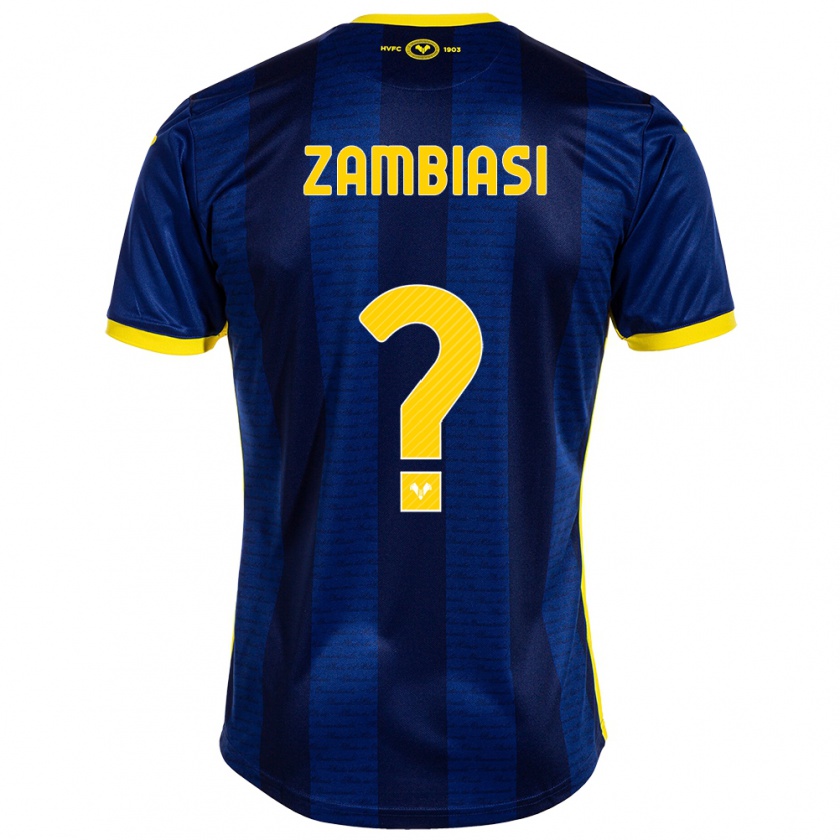 Kandiny Gyermek Yonas Zambiasi #0 Haditengerészet Hazai Jersey 2023/24 Mez Póló Ing