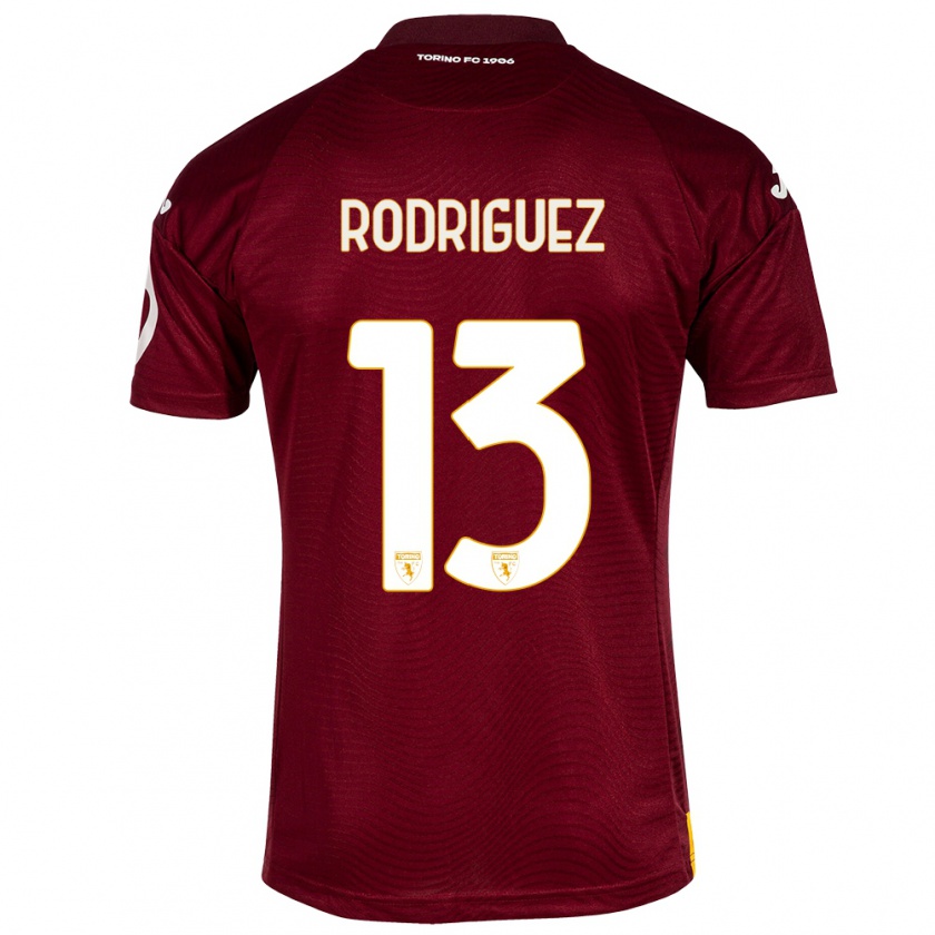 Kandiny Gyermek Ricardo Rodríguez #13 Sötét Vörös Hazai Jersey 2023/24 Mez Póló Ing