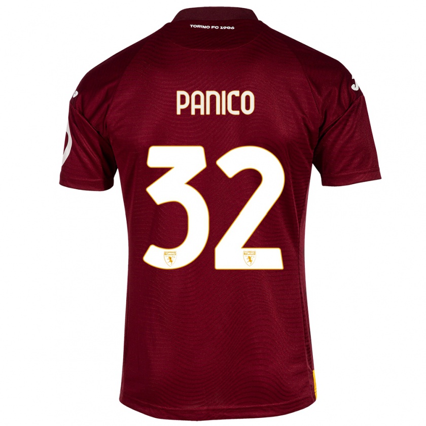 Kandiny Gyermek Patrizia Panico #32 Sötét Vörös Hazai Jersey 2023/24 Mez Póló Ing