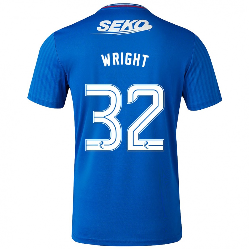 Kandiny Gyermek Kieran Wright #32 Kék Hazai Jersey 2023/24 Mez Póló Ing