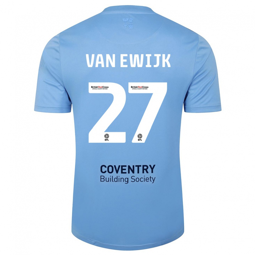 Kandiny Gyermek Milan Van Ewijk #27 Égszínkék Hazai Jersey 2023/24 Mez Póló Ing