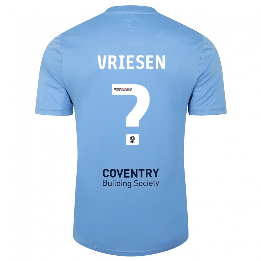 Kandiny Gyermek Fabian Vriesen #0 Égszínkék Hazai Jersey 2023/24 Mez Póló Ing