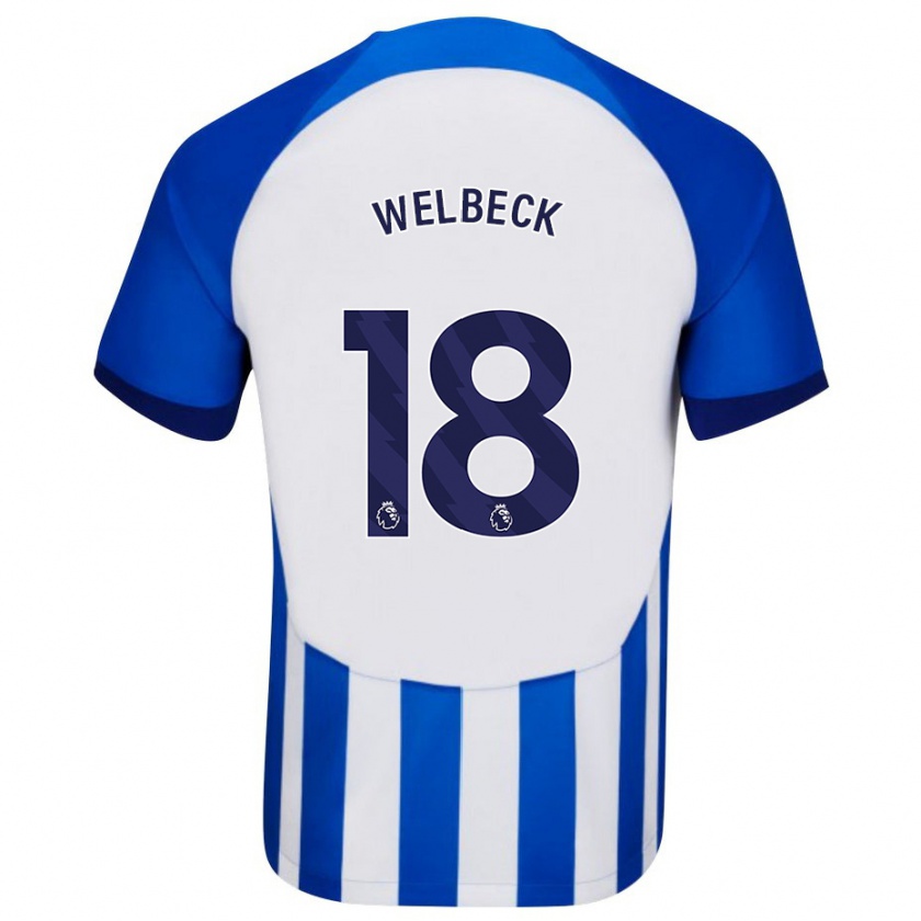 Kandiny Gyermek Danny Welbeck #18 Kék Hazai Jersey 2023/24 Mez Póló Ing