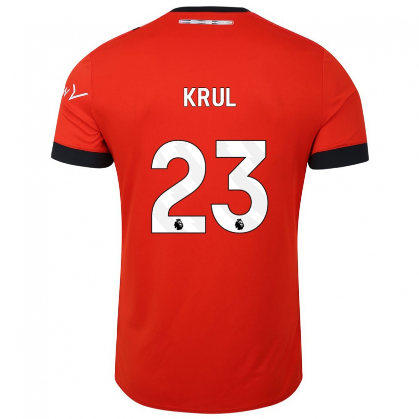 Kandiny Gyermek Tim Krul #23 Piros Hazai Jersey 2023/24 Mez Póló Ing