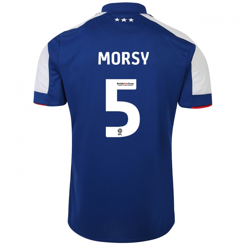 Kandiny Gyermek Samy Morsy #5 Kék Hazai Jersey 2023/24 Mez Póló Ing