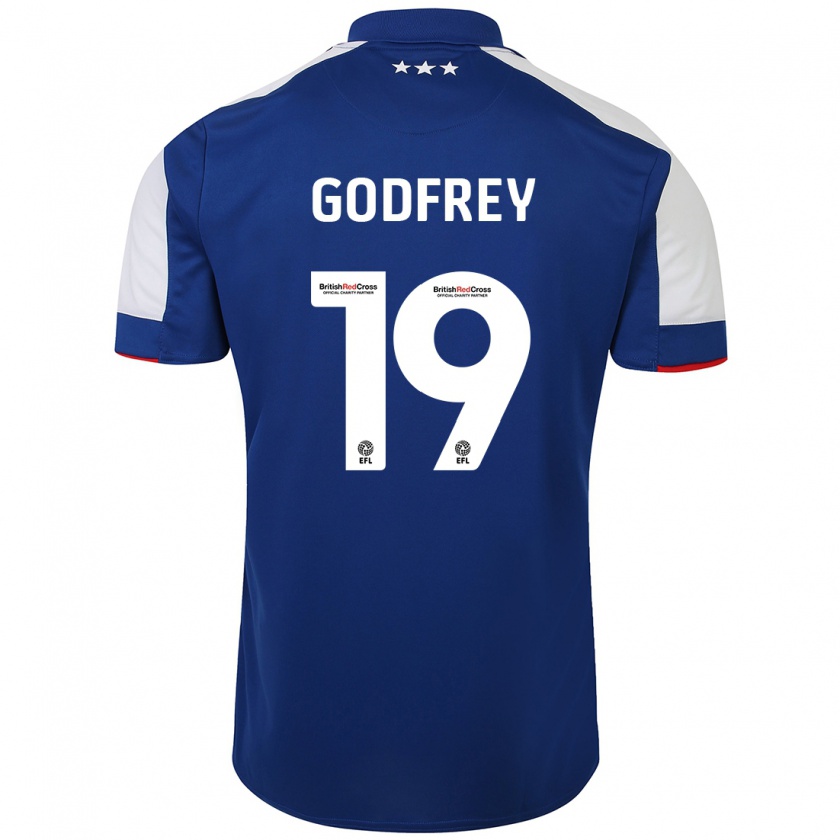 Kandiny Gyermek Freya Godfrey #19 Kék Hazai Jersey 2023/24 Mez Póló Ing