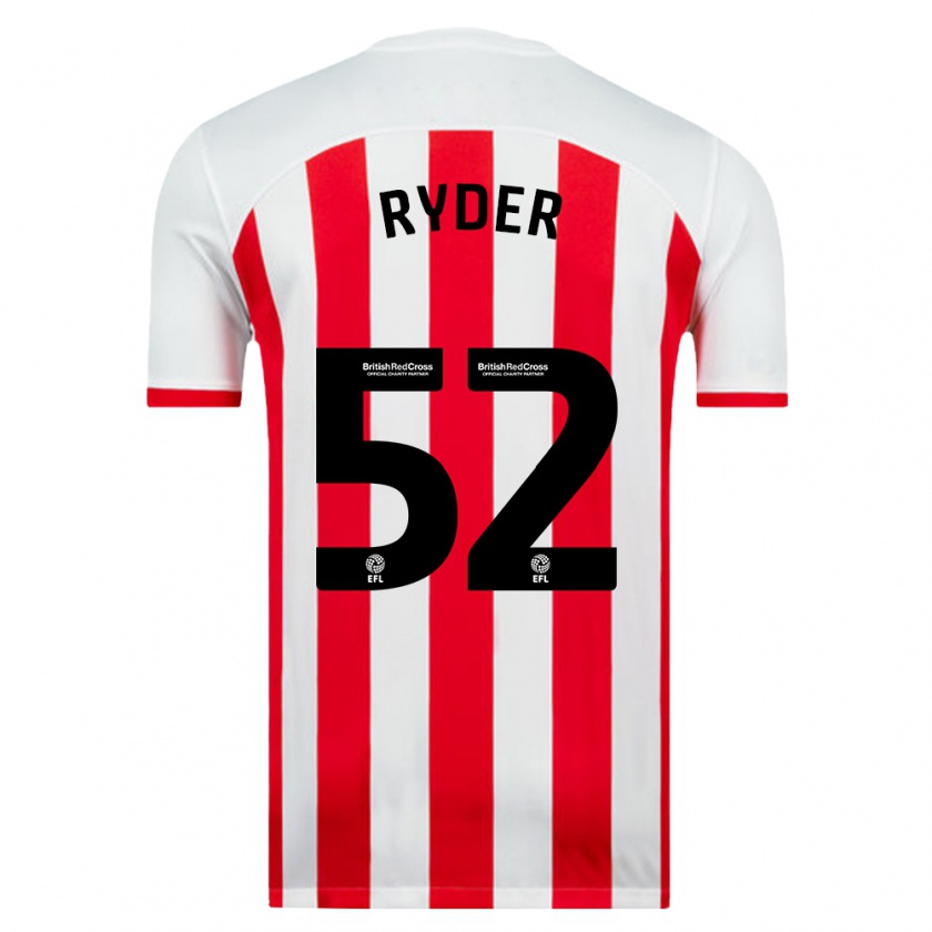 Kandiny Gyermek Joe Ryder #52 Fehér Hazai Jersey 2023/24 Mez Póló Ing