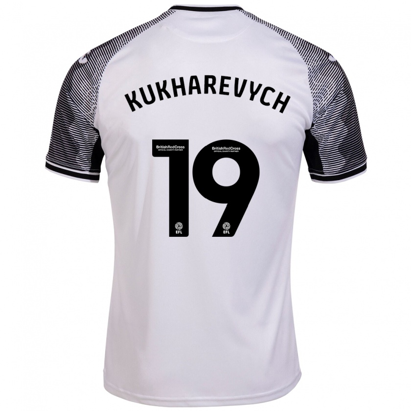 Kandiny Gyermek Mykola Kukharevych #19 Fehér Hazai Jersey 2023/24 Mez Póló Ing