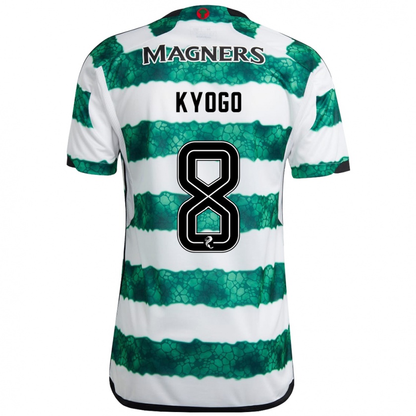 Kandiny Gyermek Kyogo Furuhashi #8 Zöld Hazai Jersey 2023/24 Mez Póló Ing