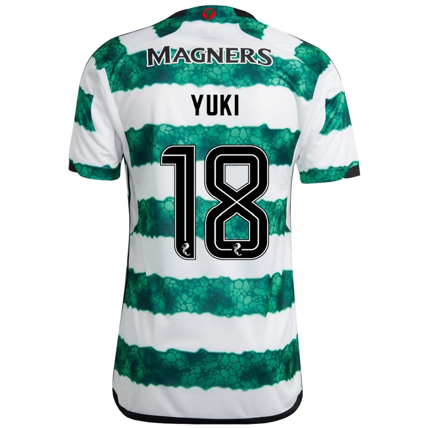 Kandiny Gyermek Yuki Kobayashi #18 Zöld Hazai Jersey 2023/24 Mez Póló Ing