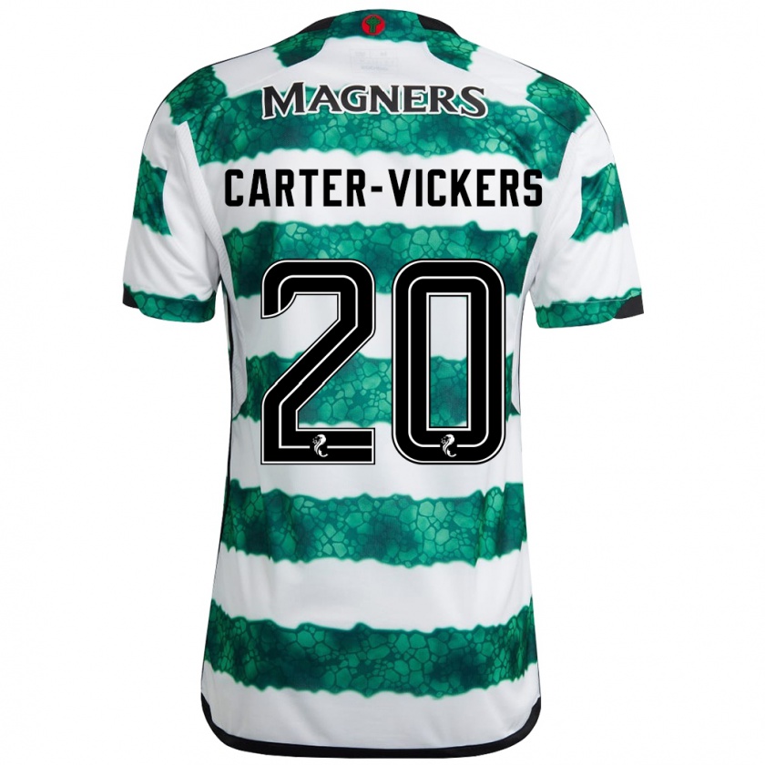 Kandiny Gyermek Cameron Carter-Vickers #20 Zöld Hazai Jersey 2023/24 Mez Póló Ing