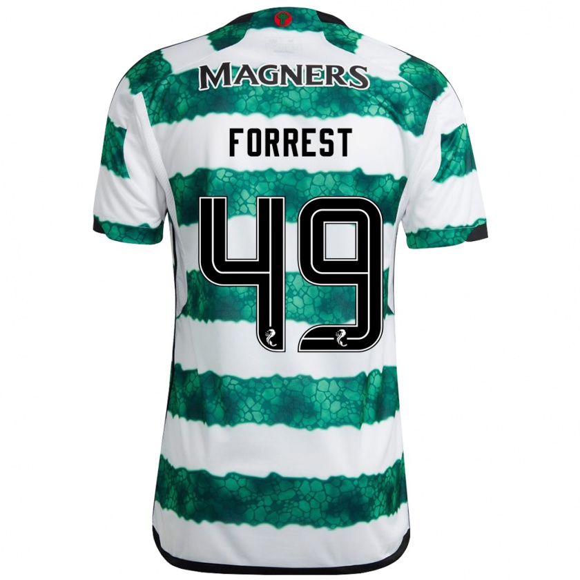 Kandiny Gyermek James Forrest #49 Zöld Hazai Jersey 2023/24 Mez Póló Ing