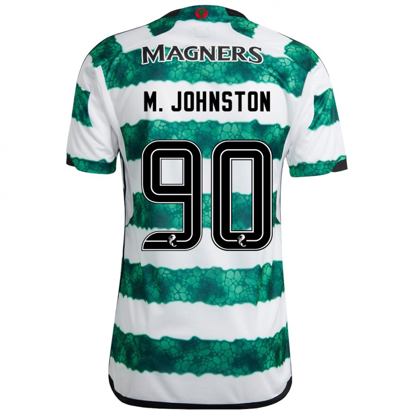 Kandiny Gyermek Mikey Johnston #90 Zöld Hazai Jersey 2023/24 Mez Póló Ing