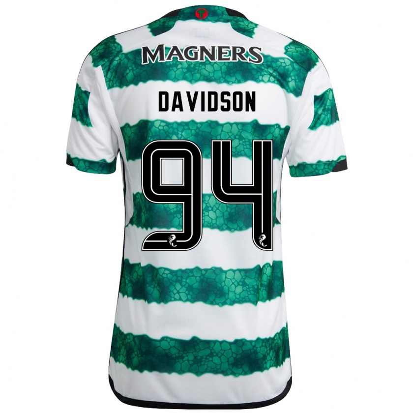 Kandiny Gyermek Bruno Davidson #94 Zöld Hazai Jersey 2023/24 Mez Póló Ing