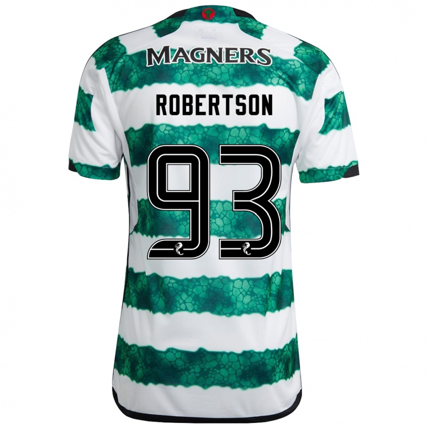 Kandiny Gyermek Mitchell Robertson #93 Zöld Hazai Jersey 2023/24 Mez Póló Ing