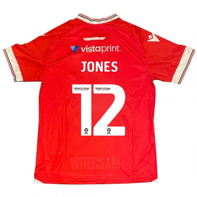 Kandiny Gyermek Carra Jones #12 Piros Hazai Jersey 2023/24 Mez Póló Ing