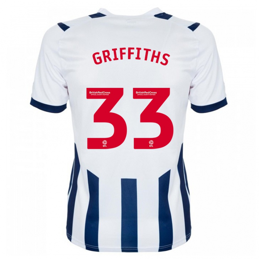 Kandiny Gyermek Josh Griffiths #33 Fehér Hazai Jersey 2023/24 Mez Póló Ing