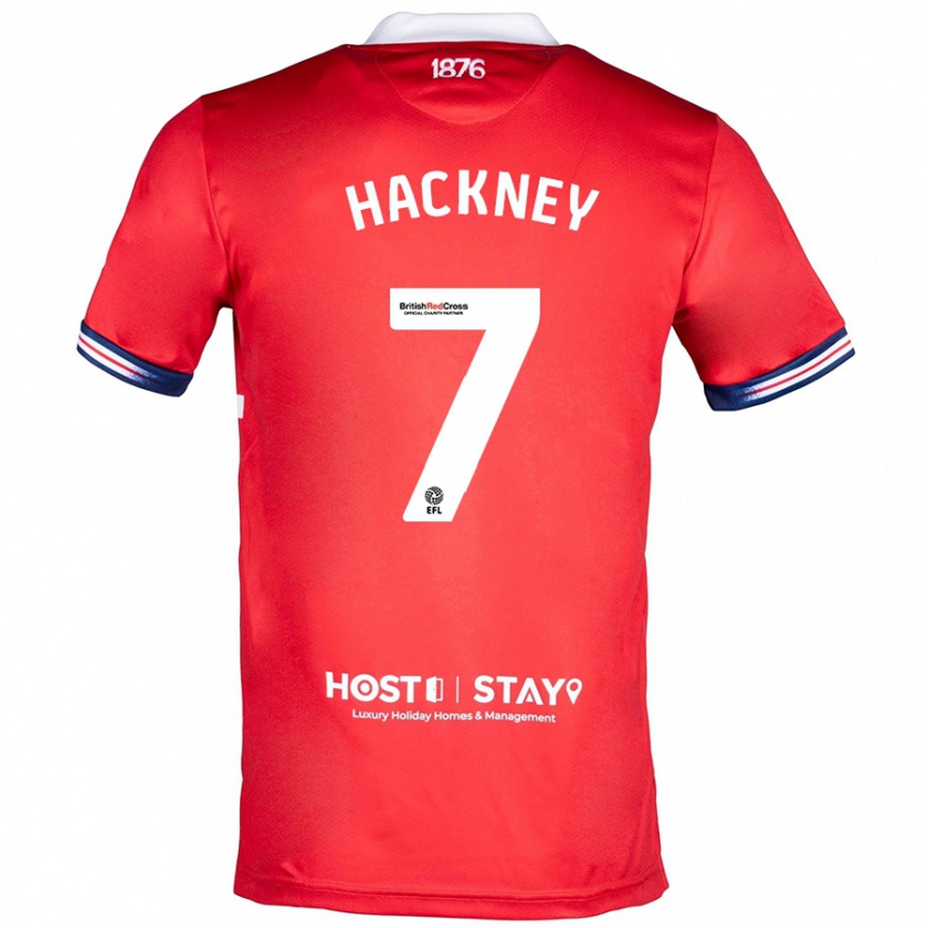 Kandiny Gyermek Hayden Hackney #7 Piros Hazai Jersey 2023/24 Mez Póló Ing