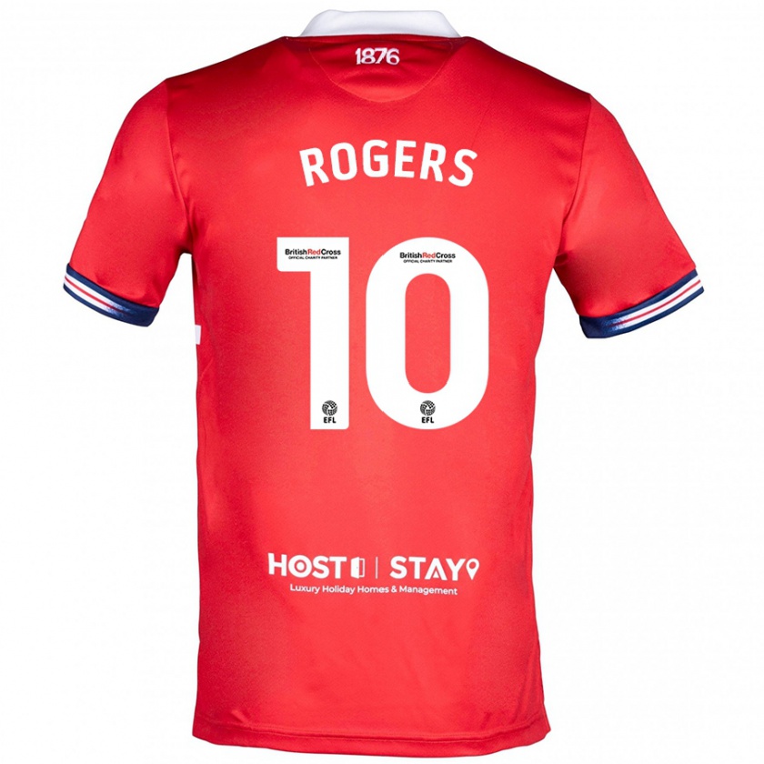 Kandiny Gyermek Morgan Rogers #10 Piros Hazai Jersey 2023/24 Mez Póló Ing