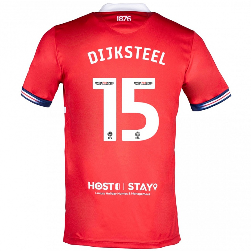 Kandiny Gyermek Anfernee Dijksteel #15 Piros Hazai Jersey 2023/24 Mez Póló Ing