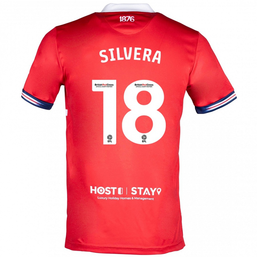 Kandiny Gyermek Sam Silvera #18 Piros Hazai Jersey 2023/24 Mez Póló Ing