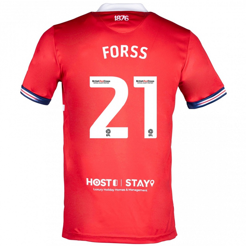 Kandiny Gyermek Marcus Forss #21 Piros Hazai Jersey 2023/24 Mez Póló Ing