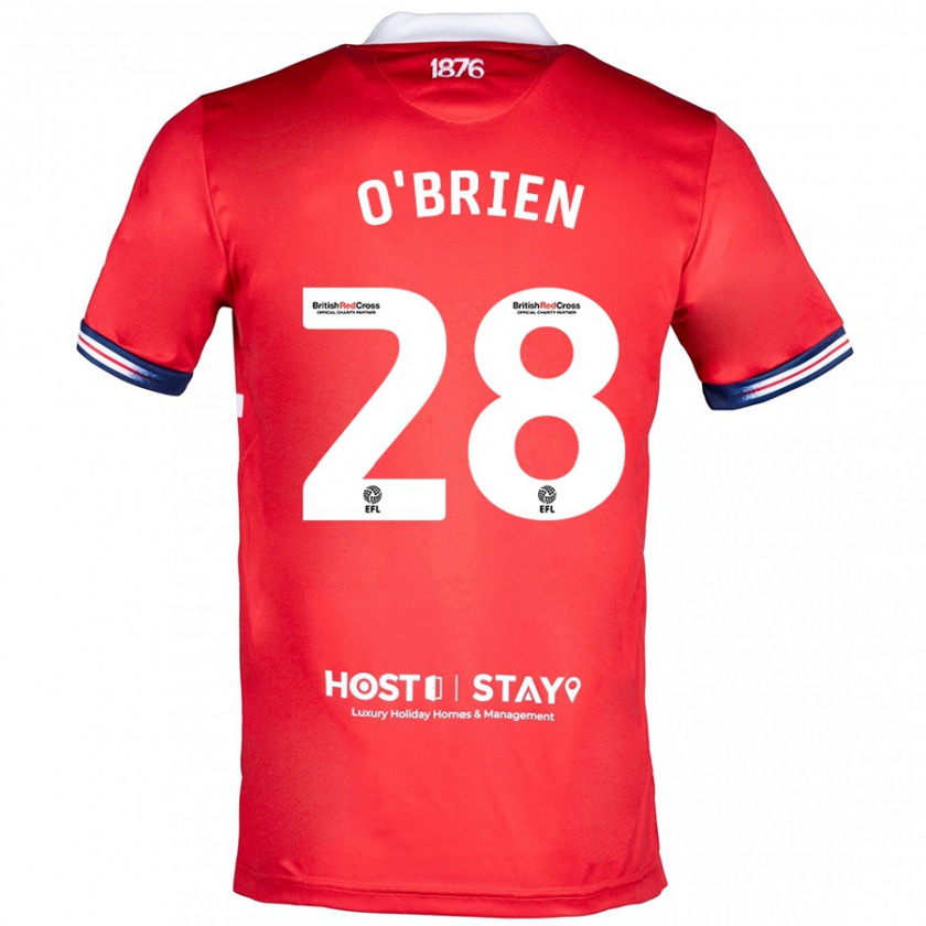 Kandiny Gyermek Lewis O'brien #28 Piros Hazai Jersey 2023/24 Mez Póló Ing