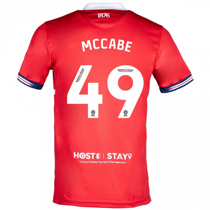 Kandiny Gyermek Law Mccabe #49 Piros Hazai Jersey 2023/24 Mez Póló Ing