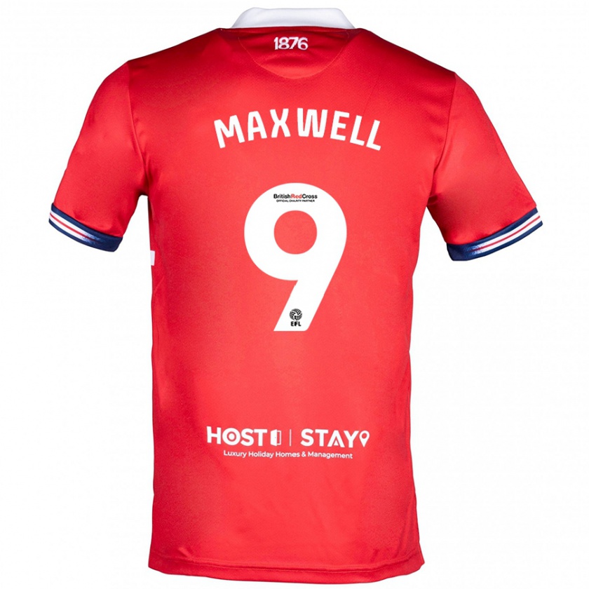 Kandiny Gyermek Armani Maxwell #9 Piros Hazai Jersey 2023/24 Mez Póló Ing