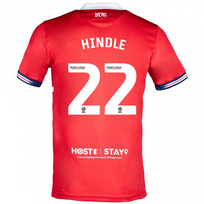 Kandiny Gyermek Rachel Hindle #22 Piros Hazai Jersey 2023/24 Mez Póló Ing