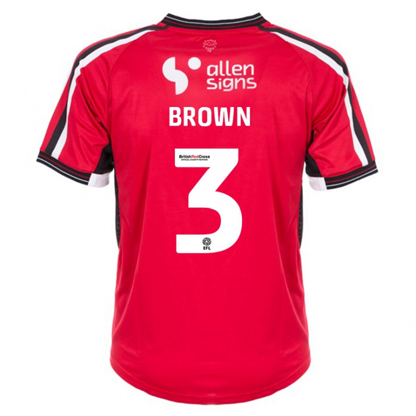 Kandiny Gyermek Jaden Brown #3 Piros Hazai Jersey 2023/24 Mez Póló Ing