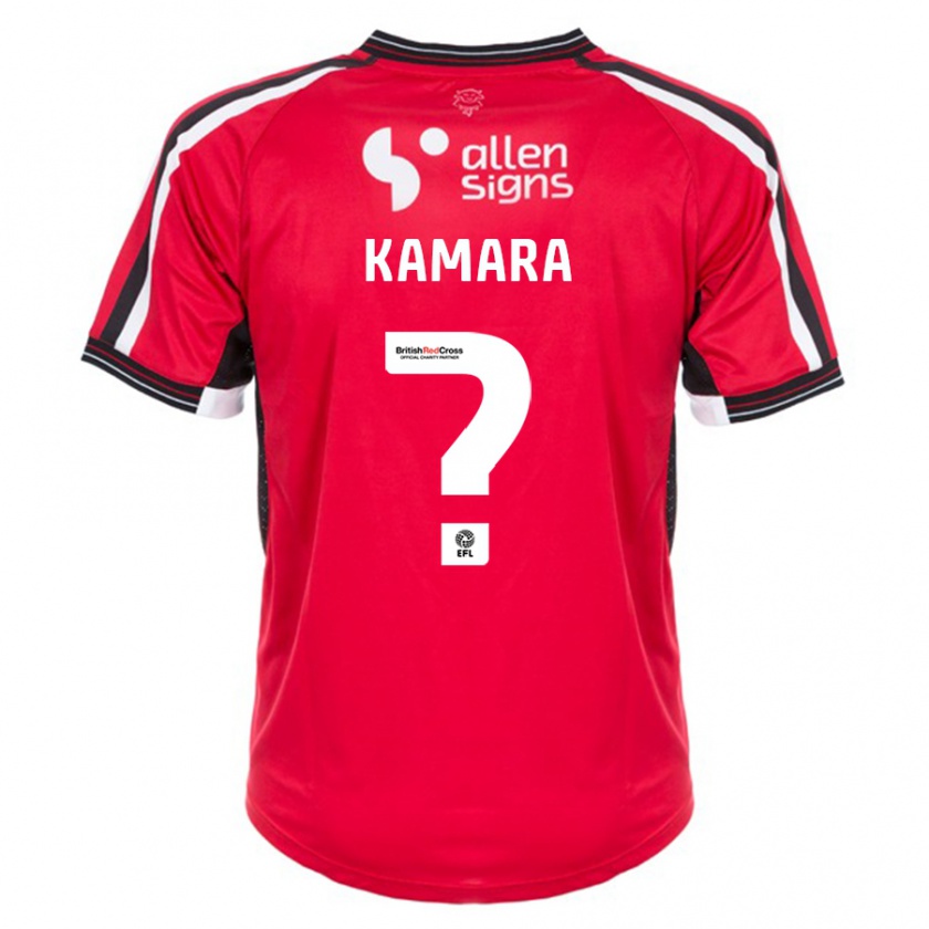 Kandiny Gyermek Mj Kamara #0 Piros Hazai Jersey 2023/24 Mez Póló Ing