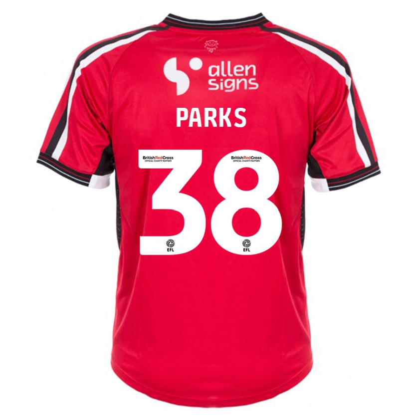 Kandiny Gyermek Charlie Parks #38 Piros Hazai Jersey 2023/24 Mez Póló Ing