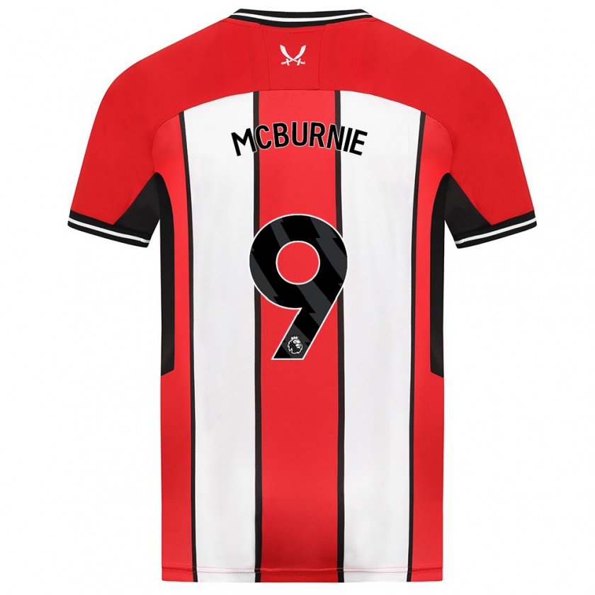 Kandiny Gyermek Oli Mcburnie #9 Piros Hazai Jersey 2023/24 Mez Póló Ing