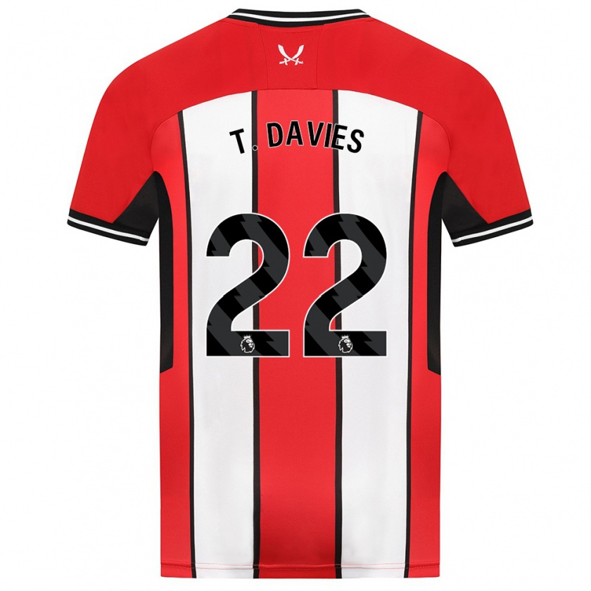 Kandiny Gyermek Tom Davies #22 Piros Hazai Jersey 2023/24 Mez Póló Ing