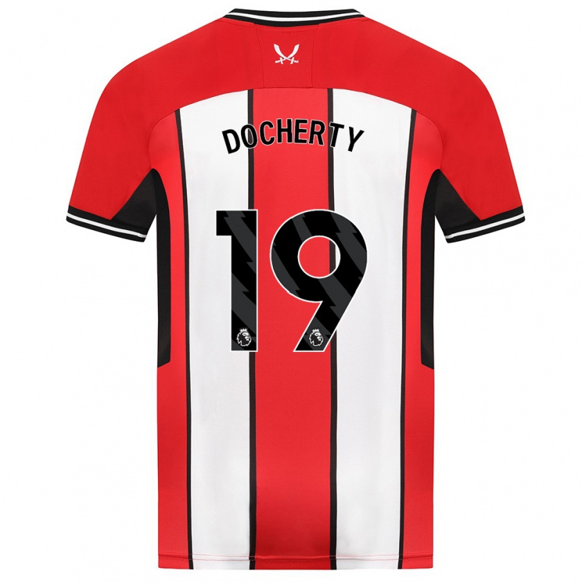 Kandiny Gyermek Charley Docherty #19 Piros Hazai Jersey 2023/24 Mez Póló Ing