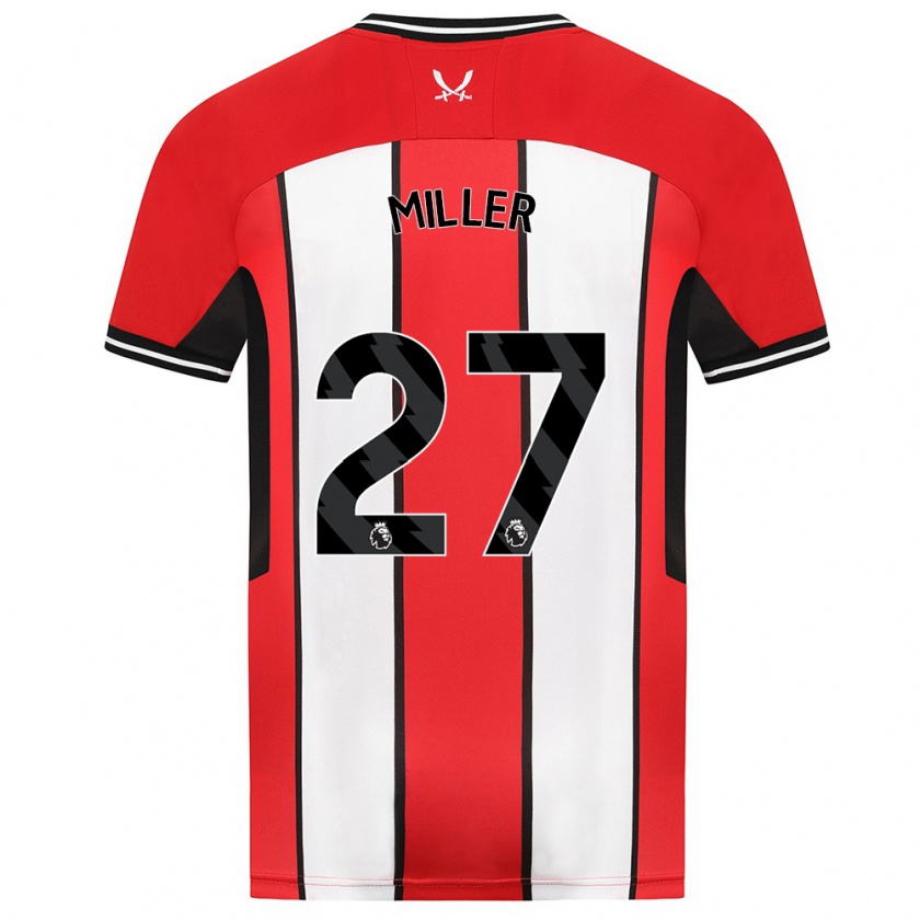 Kandiny Gyermek Lara Miller #27 Piros Hazai Jersey 2023/24 Mez Póló Ing