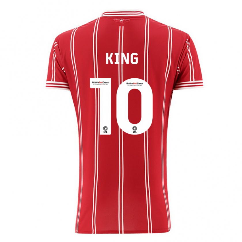 Kandiny Gyermek Andy King #10 Piros Hazai Jersey 2023/24 Mez Póló Ing