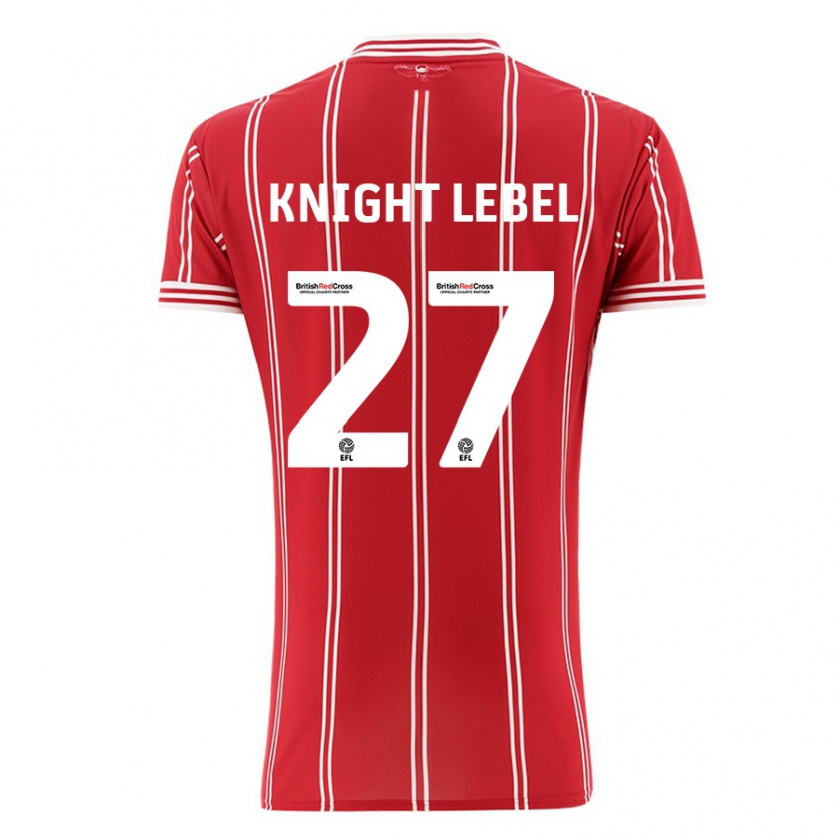 Kandiny Gyermek Jamie Knight-Lebel #27 Piros Hazai Jersey 2023/24 Mez Póló Ing