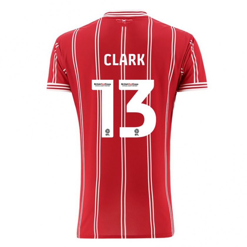 Kandiny Gyermek Olivia Clark #13 Piros Hazai Jersey 2023/24 Mez Póló Ing