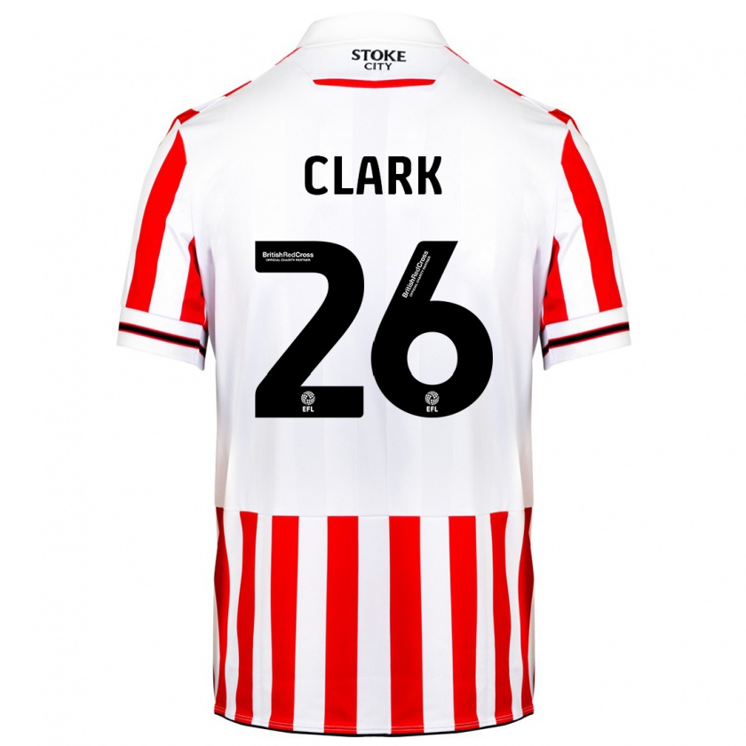 Kandiny Gyermek Ciaran Clark #26 Piros Fehér Hazai Jersey 2023/24 Mez Póló Ing