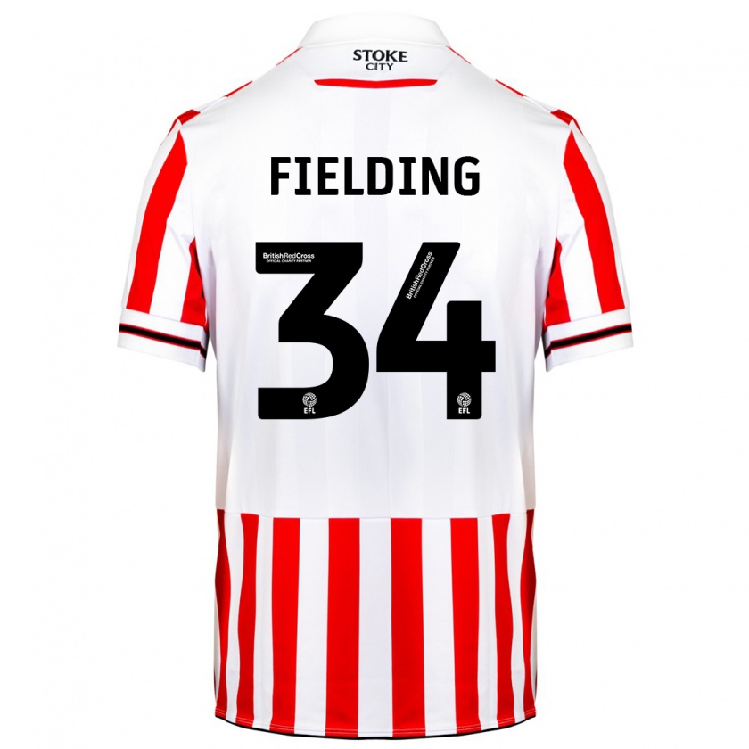 Kandiny Gyermek Frank Fielding #34 Piros Fehér Hazai Jersey 2023/24 Mez Póló Ing