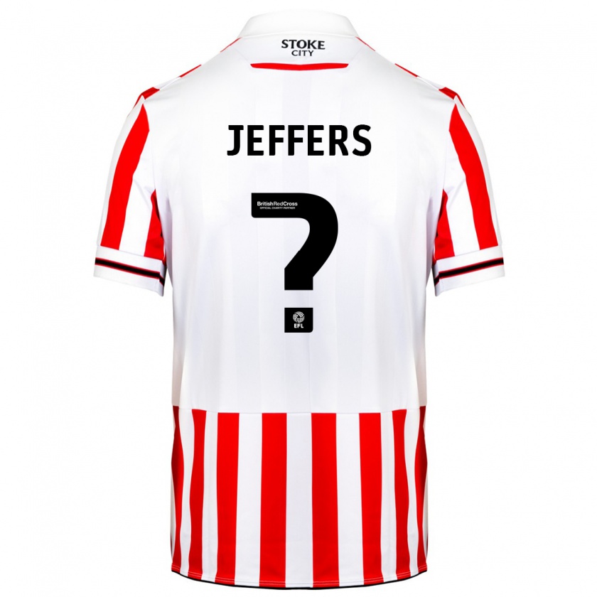 Kandiny Gyermek Keke Jeffers #0 Piros Fehér Hazai Jersey 2023/24 Mez Póló Ing